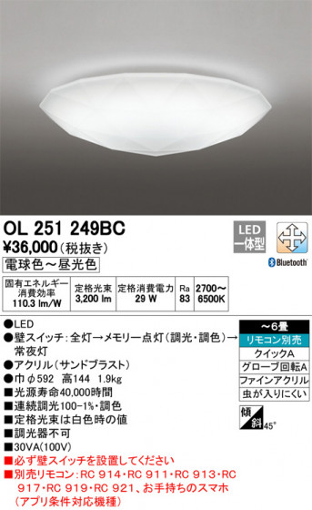 ODELIC ǥå 󥰥饤 OL251249BC ᥤ̿