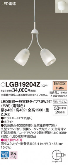 Panasonic ǥꥢ LGB19204Z ᥤ̿