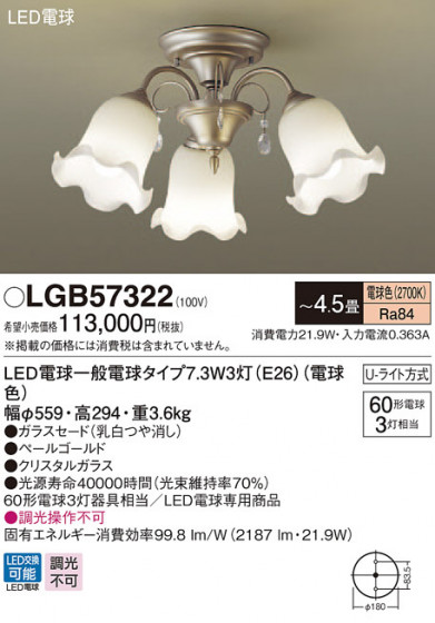 Panasonic ǥꥢ LGB57322 ᥤ̿