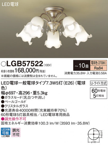 Panasonic ǥꥢ LGB57522 ᥤ̿