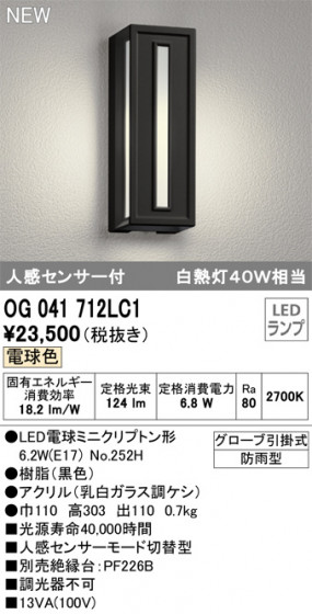 ODELIC ǥå ƥꥢ饤 OG041712LC1 ᥤ̿