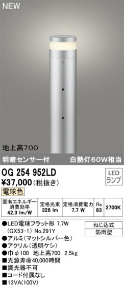 ODELIC ǥå ƥꥢ饤 OG254952LD ᥤ̿