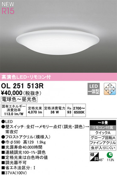 ODELIC ǥå 󥰥饤 OL251513R ᥤ̿