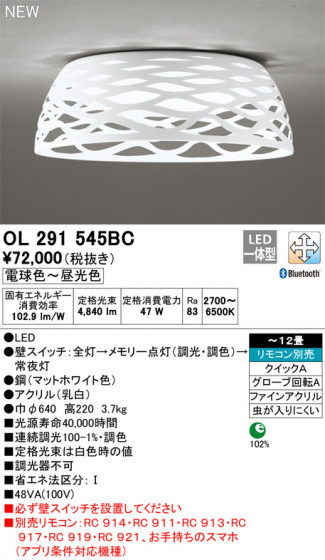 ODELIC ǥå 󥰥饤 OL291545BC ᥤ̿
