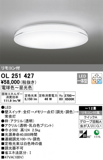 ODELIC ǥå 󥰥饤 OL251427 ᥤ̿