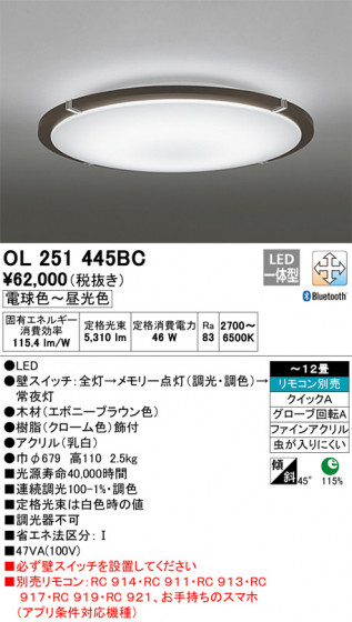 ODELIC ǥå 󥰥饤 OL251445BC ᥤ̿