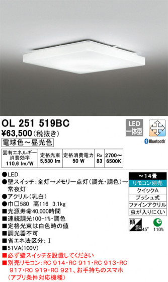 ODELIC ǥå 󥰥饤 OL251519BC ᥤ̿