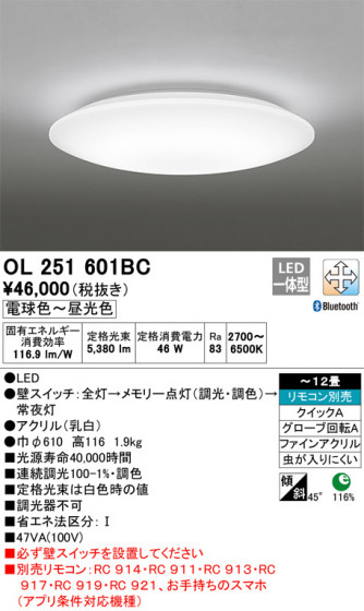 ODELIC ǥå 󥰥饤 OL251601BC ᥤ̿