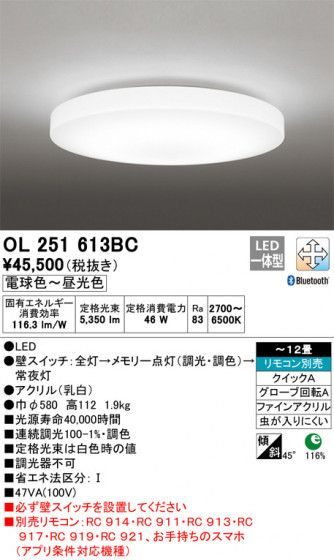 ODELIC ǥå 󥰥饤 OL251613BC ᥤ̿