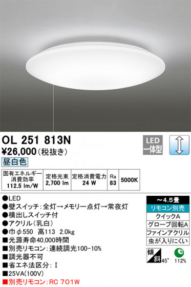ODELIC ǥå 󥰥饤 OL251813N ᥤ̿