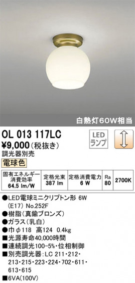 ODELIC ǥå 󥰥饤 OL013117LC ᥤ̿