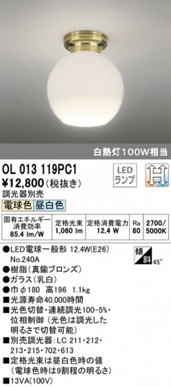 ODELIC ǥå 󥰥饤 OL013119PC1 ᥤ̿