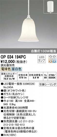 ODELIC ǥå ڥȥ饤 OP034194PC ᥤ̿