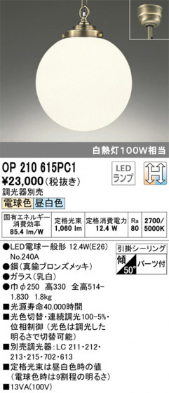 ODELIC ǥå ڥȥ饤 OP210615PC1 ᥤ̿