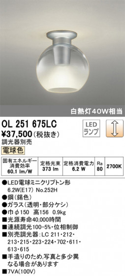 ODELIC ǥå 󥰥饤 OL251675LC ᥤ̿
