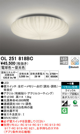ODELIC ǥå 󥰥饤 OL251818BC ᥤ̿