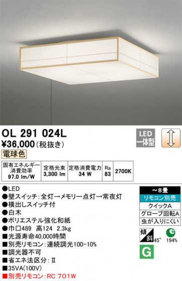 ODELIC ǥå 󥰥饤 OL291024L ᥤ̿