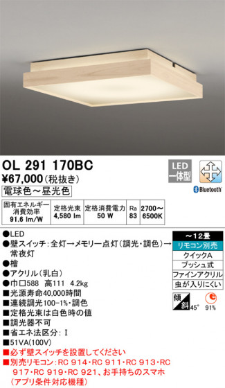 ODELIC ǥå 󥰥饤 OL291170BC ᥤ̿