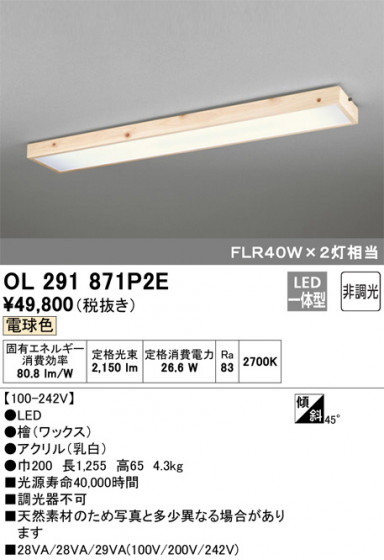ODELIC ǥå 󥰥饤 OL291871P2E ᥤ̿