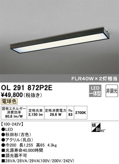ODELIC ǥå 󥰥饤 OL291872P2E ᥤ̿