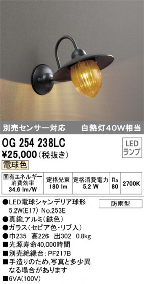 ODELIC ǥå ƥꥢ饤 OG254238LC ᥤ̿
