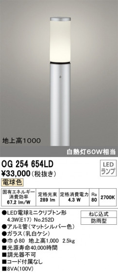 ODELIC ǥå ƥꥢ饤 OG254654LD ᥤ̿