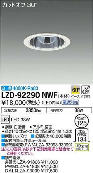 DAIKO ŵ 饤 LZD-92290NWF ʼ̿