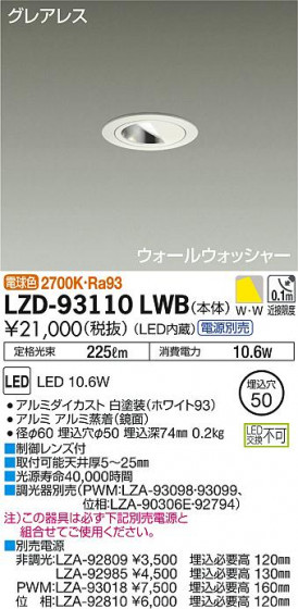 DAIKO ŵ 륦å㡼饤 LZD-93110LWB ʼ̿