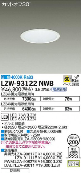 DAIKO ŵ ȥɥ饤 LZW-93122NWB ʼ̿