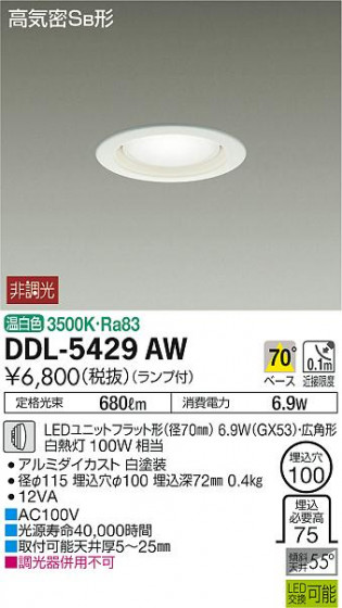 ʼ̿ | DAIKO ŵ 饤 DDL-5429AW | ̿䡦ƥꥢΡڥ饤ȥ