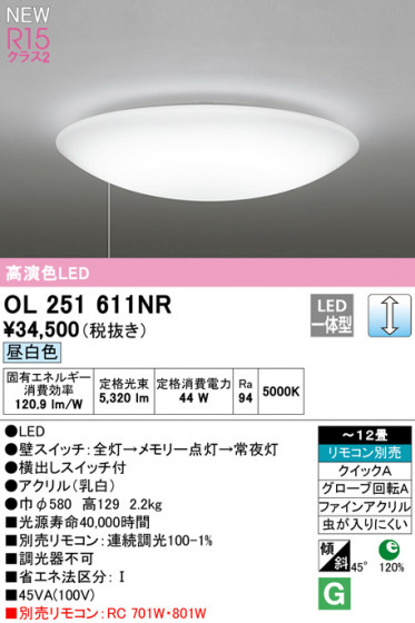 ODELIC ǥå 󥰥饤 OL251611NR ᥤ̿