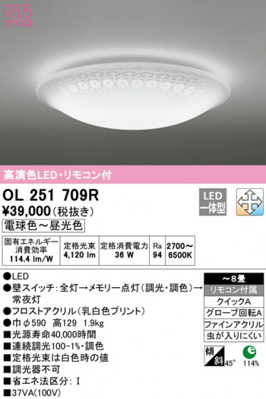 ODELIC ǥå 󥰥饤 OL251709R ᥤ̿