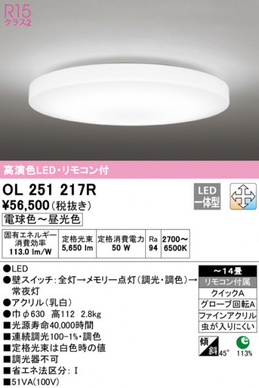 ODELIC ǥå 󥰥饤 OL251217R ᥤ̿