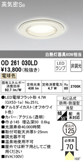 ODELIC ǥå Х롼饤 OD261030LD ᥤ̿