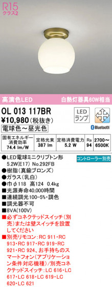 ODELIC ǥå 󥰥饤 OL013117BR ᥤ̿
