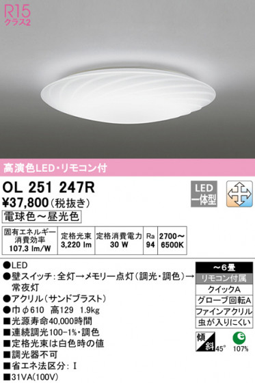 ODELIC ǥå 󥰥饤 OL251247R ᥤ̿
