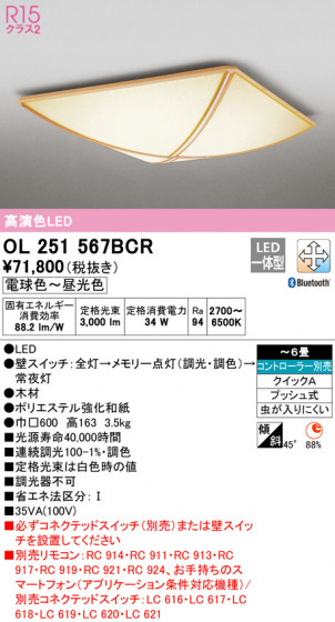 ODELIC ǥå 󥰥饤 OL251567BCR ᥤ̿