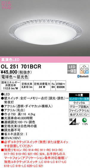 ODELIC ǥå 󥰥饤 OL251701BCR ᥤ̿