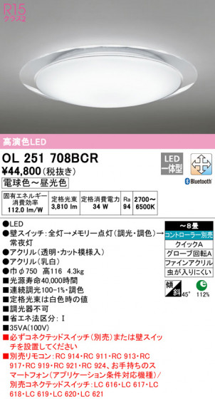 ODELIC ǥå 󥰥饤 OL251708BCR ᥤ̿