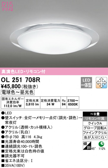 ODELIC ǥå 󥰥饤 OL251708R ᥤ̿