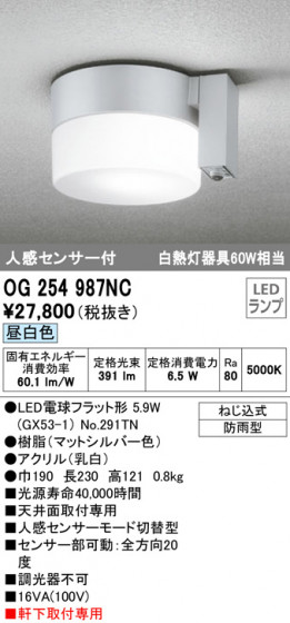 ODELIC ǥå ƥꥢ饤 OG254987NC ᥤ̿