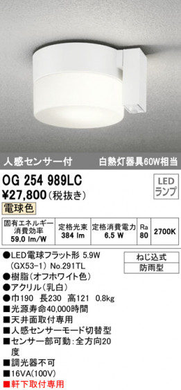 ODELIC ǥå ƥꥢ饤 OG254989LC ᥤ̿