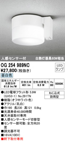 ODELIC ǥå ƥꥢ饤 OG254989NC ᥤ̿