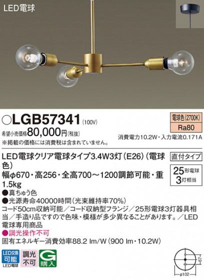 Panasonic ǥꥢ LGB57341 ᥤ̿
