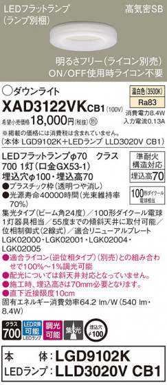 Panasonic 饤 XAD3122VKCB1 ᥤ̿