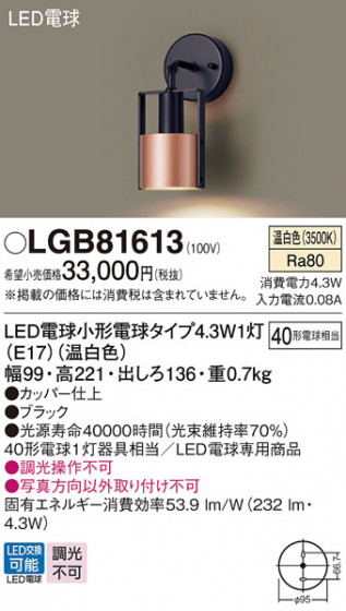 Panasonic ֥饱å LGB81613 ᥤ̿