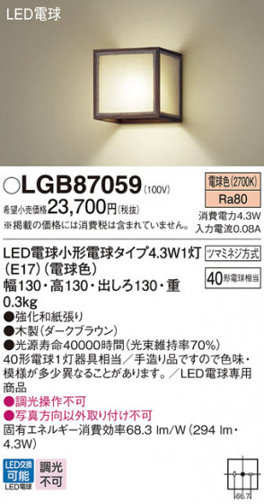 Panasonic ֥饱å LGB87059 ᥤ̿
