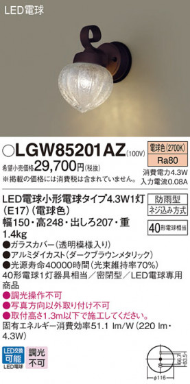 Panasonic ƥꥢ饤 LGW85201AZ ᥤ̿