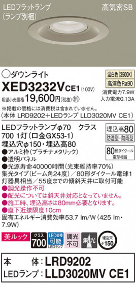 Panasonic ƥꥢ饤 XED3232VCE1 ᥤ̿