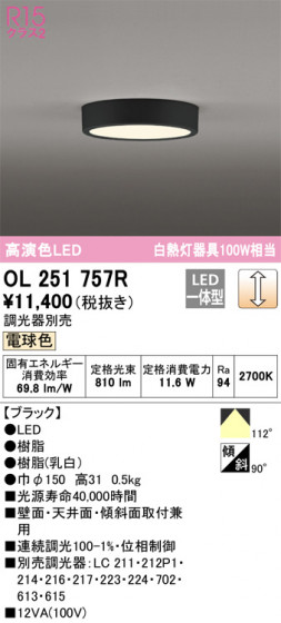 ODELIC ǥå 󥰥饤 OL251757R ᥤ̿